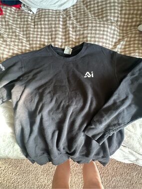 Comfort Colors Black Crewneck Sweatshirt with White Ai Logo